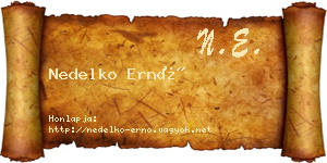 Nedelko Ernő névjegykártya
